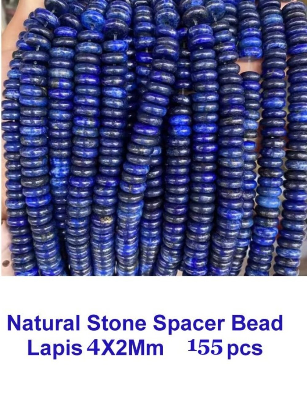 Natural Stone Lapis Spacer Beads 4X2Mm 155pcs
